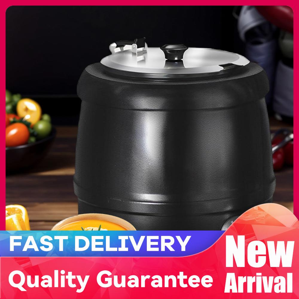 Soup Kettle Warmer - 10L Elektrische Soepwarmer met Scharnierend Deksel,
