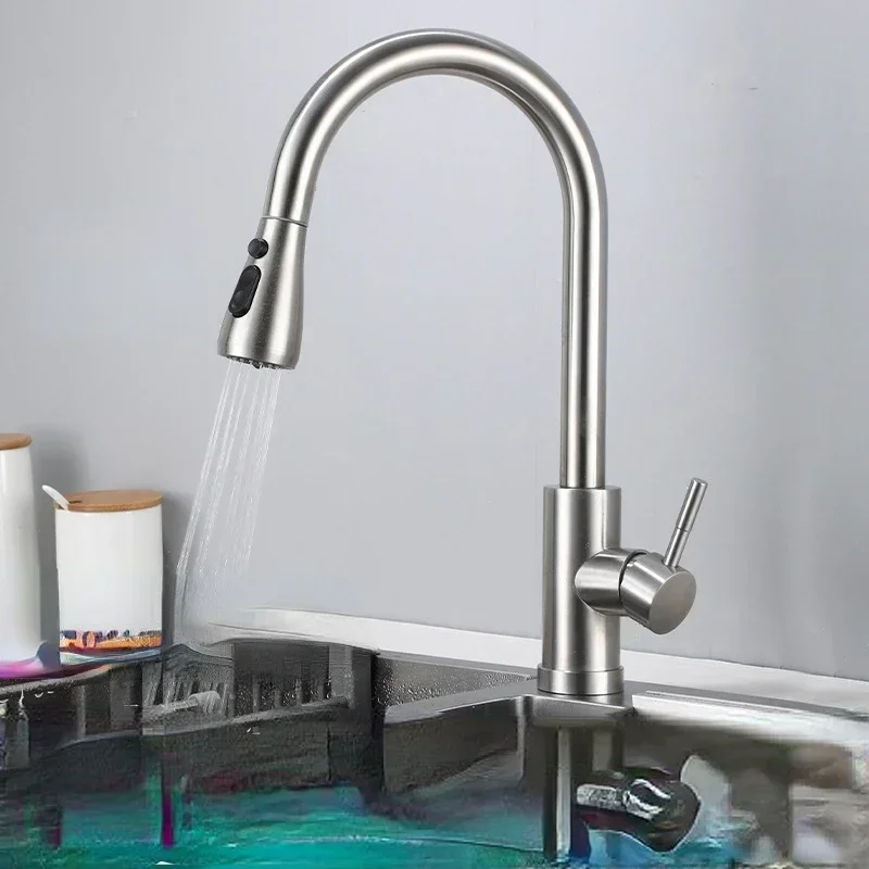 Commercial Kitchen Faucets - Kraan van geborsteld nikkel, keukenkraan met