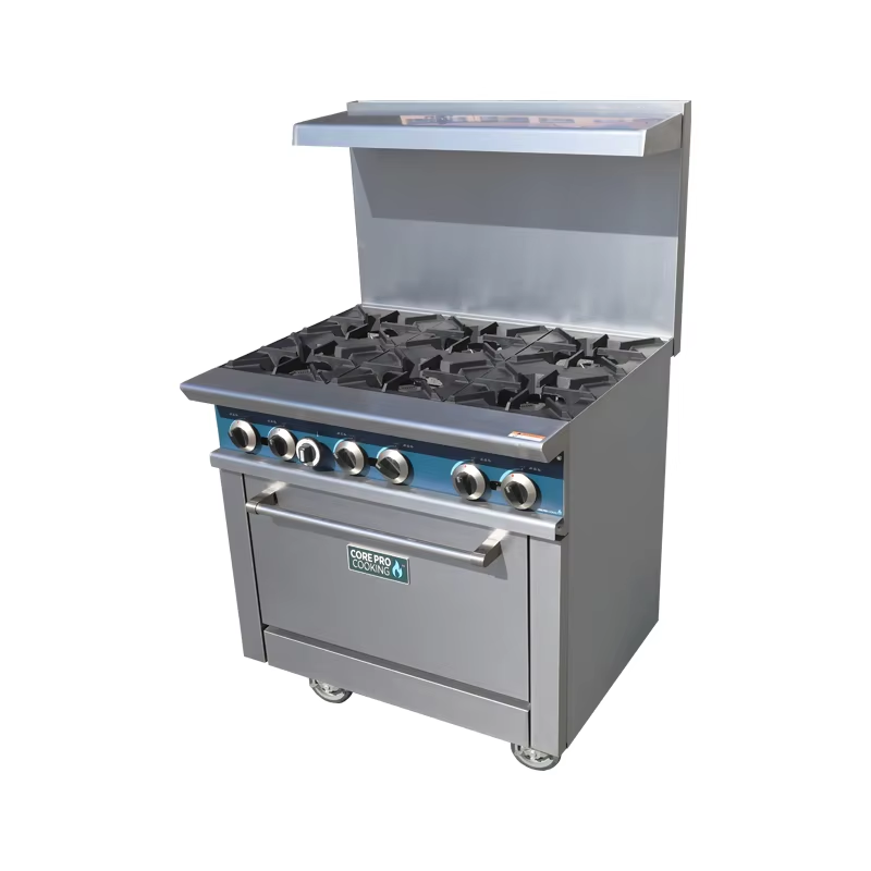 Commercial Kitchen Burner - Commerciële keukenapparatuur Vrijstaande roestvrijstalen 6-branders kookbereiken