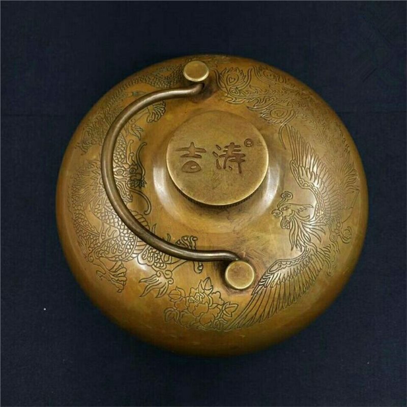 Soup Kettle Warmer - Dragon and Phoenix Brass Handwarmer Soepvrouw