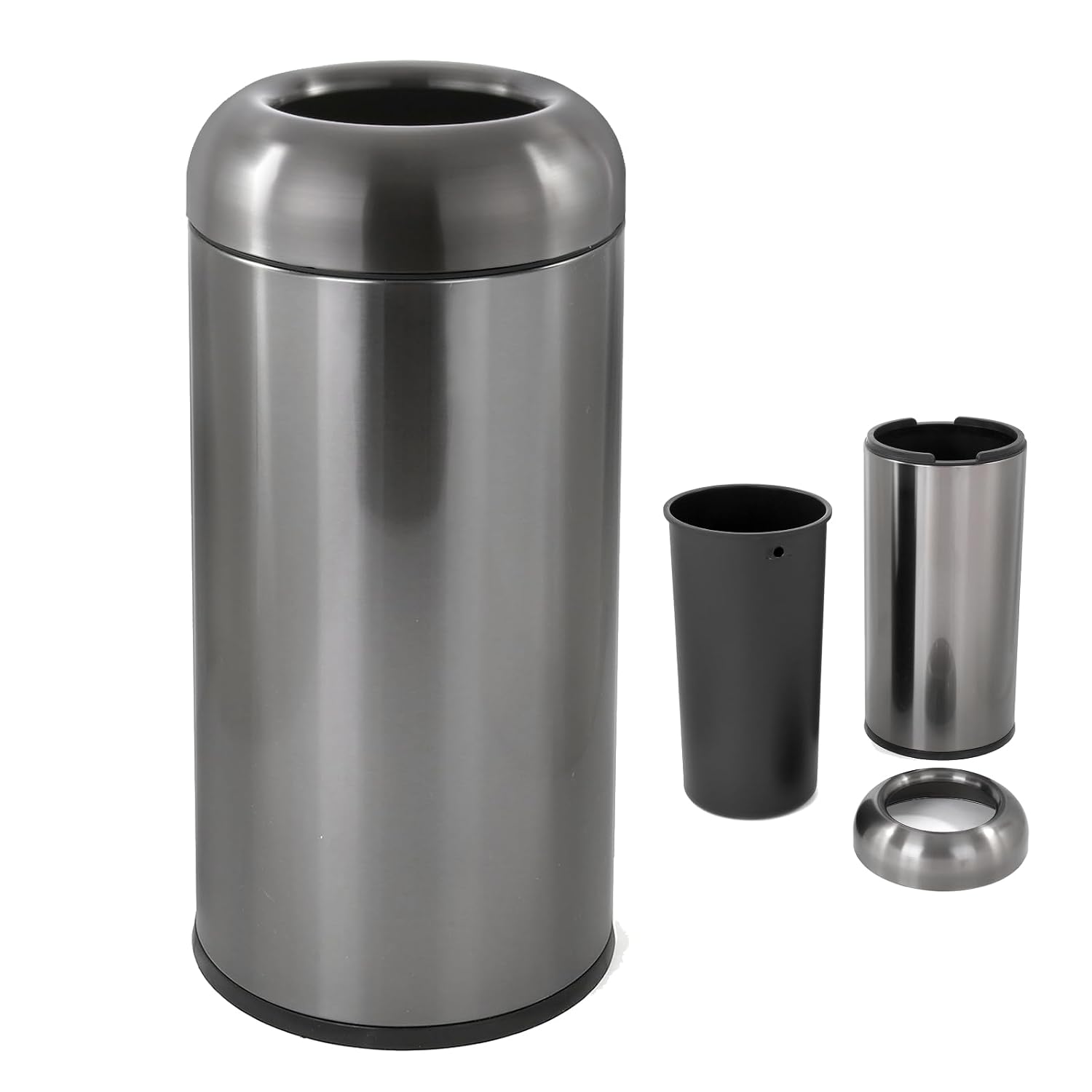Commercial Kitchen Garbage Can - Donkerzilveren 16-gallon grote commerciële afvalbak, robuuste