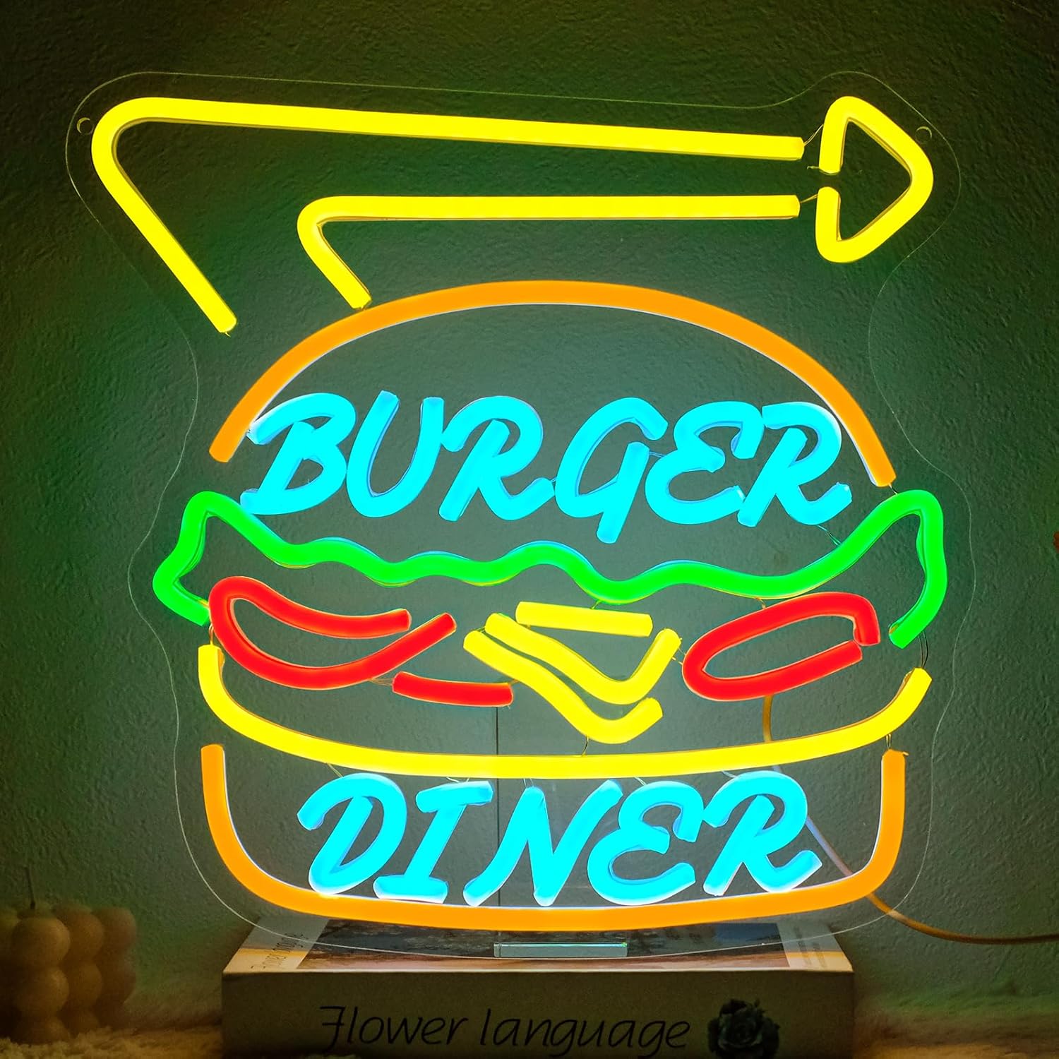 Commercial Kitchen Store - Burger Neon Sign Bussiness Art Wandlamp