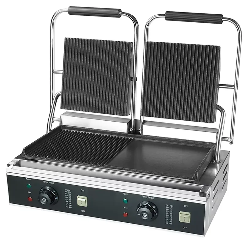 Commercial Kitchen Grill - Commerciële dubbele panini contactgrill van roestvrij