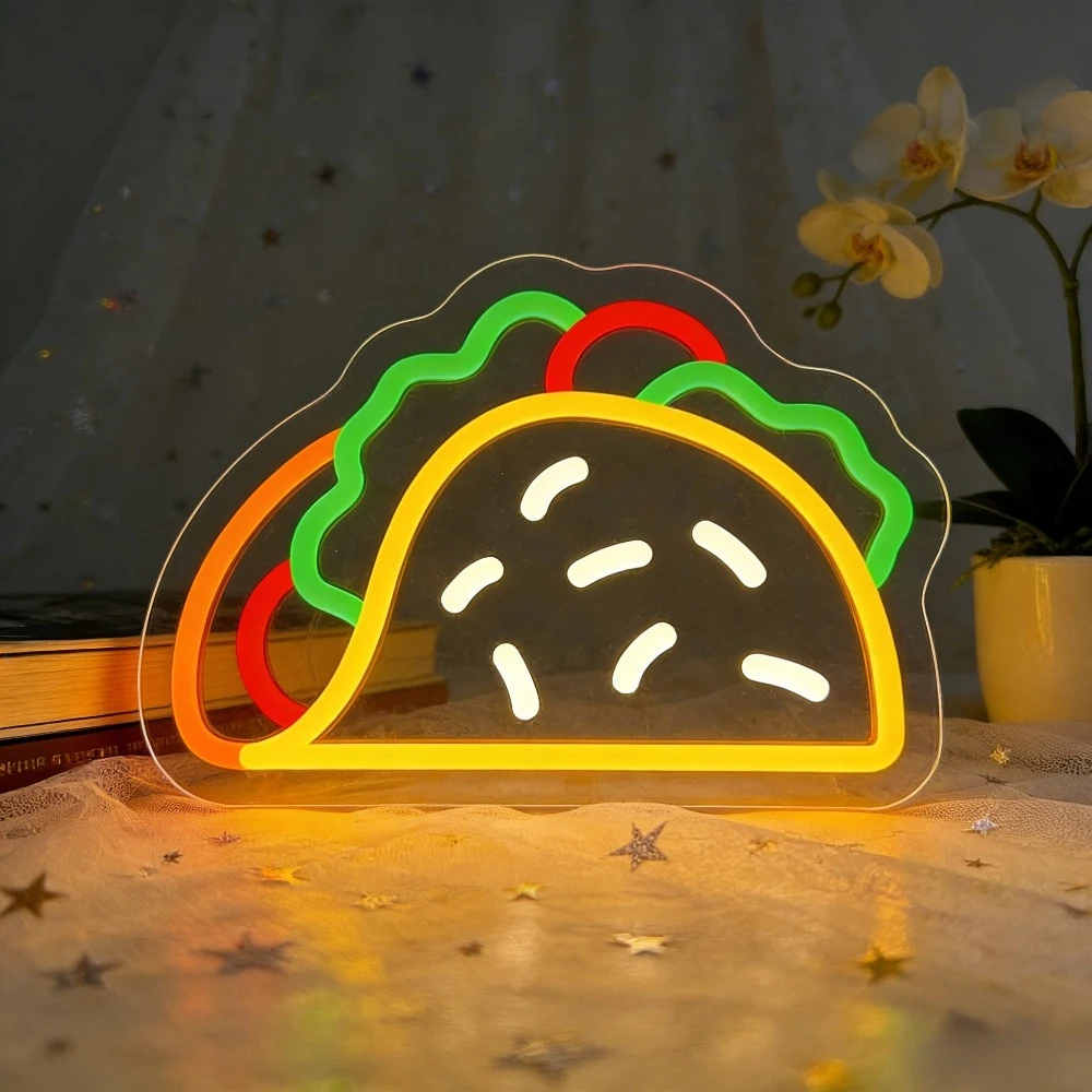 Commercial Kitchen Store - Taco Neon Sign LED USB Dimbaar