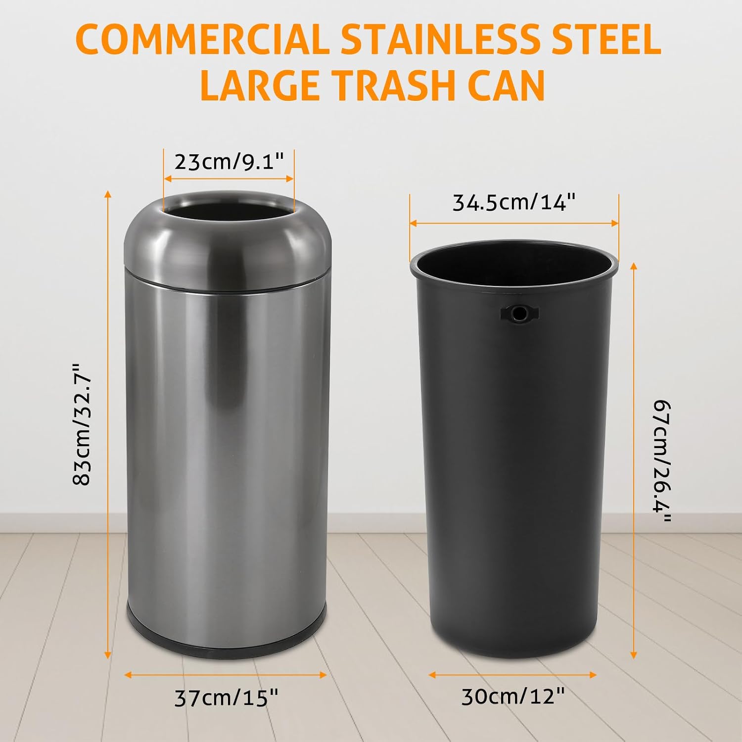 Donkerzilveren 16-gallon grote - Commercial Kitchen Garbage Can recensie en prijs