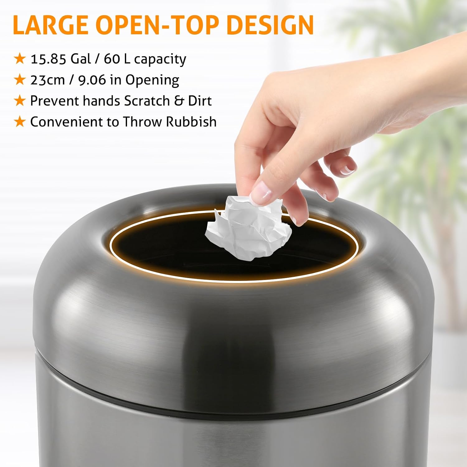 Donkerzilveren 16-gallon grote - Commercial Kitchen Garbage Can recensie en prijs