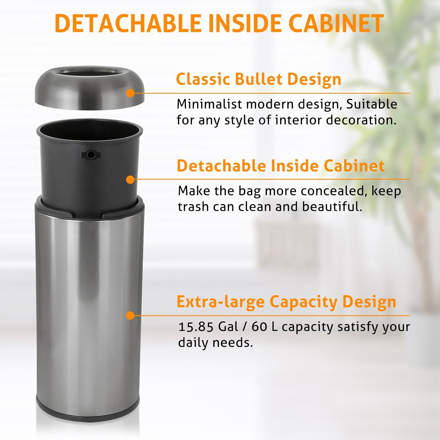 Donkerzilveren 16-gallon grote - Commercial Kitchen Garbage Can recensie en prijs