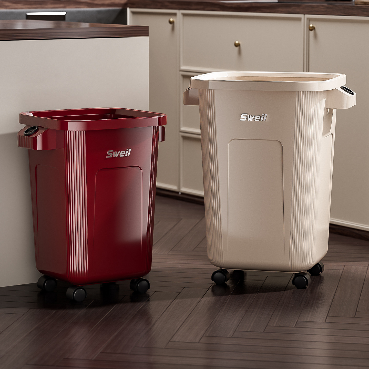 Grote rolcontainer met wielen, - Commercial Kitchen Garbage Can recensie en prijs