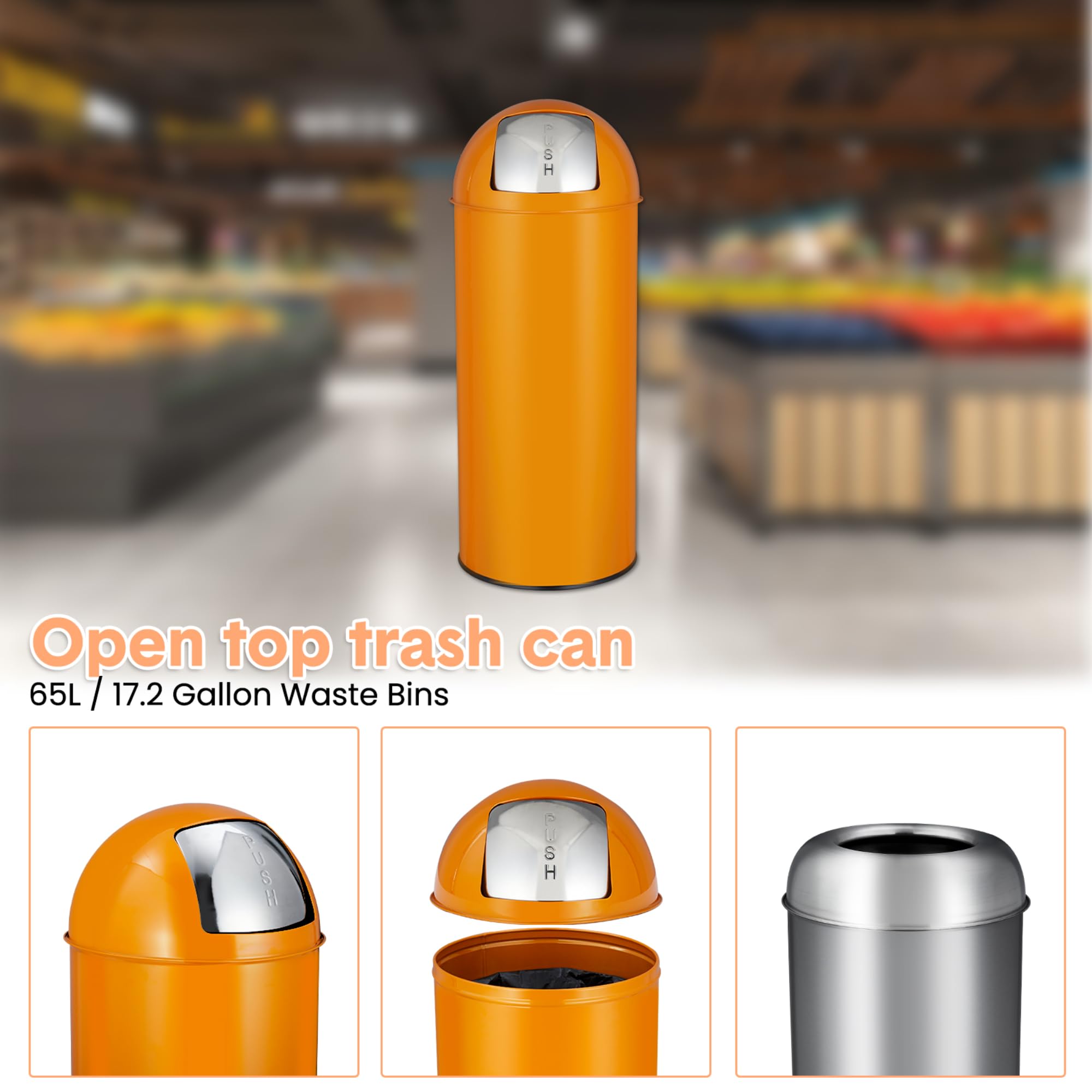65 Liter Prullenbak met duwdek - Commercial Kitchen Garbage Can recensie en prijs