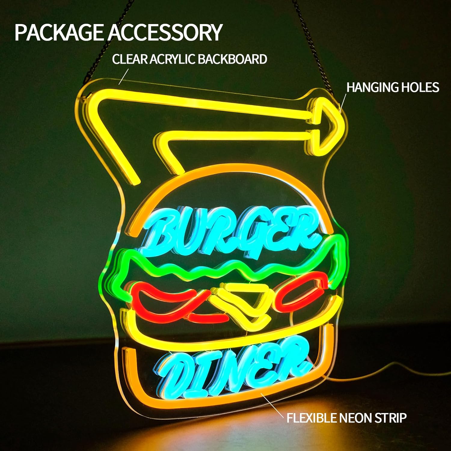 Burger Neon Sign Bussiness Art - Commercial Kitchen Store recensie en prijs