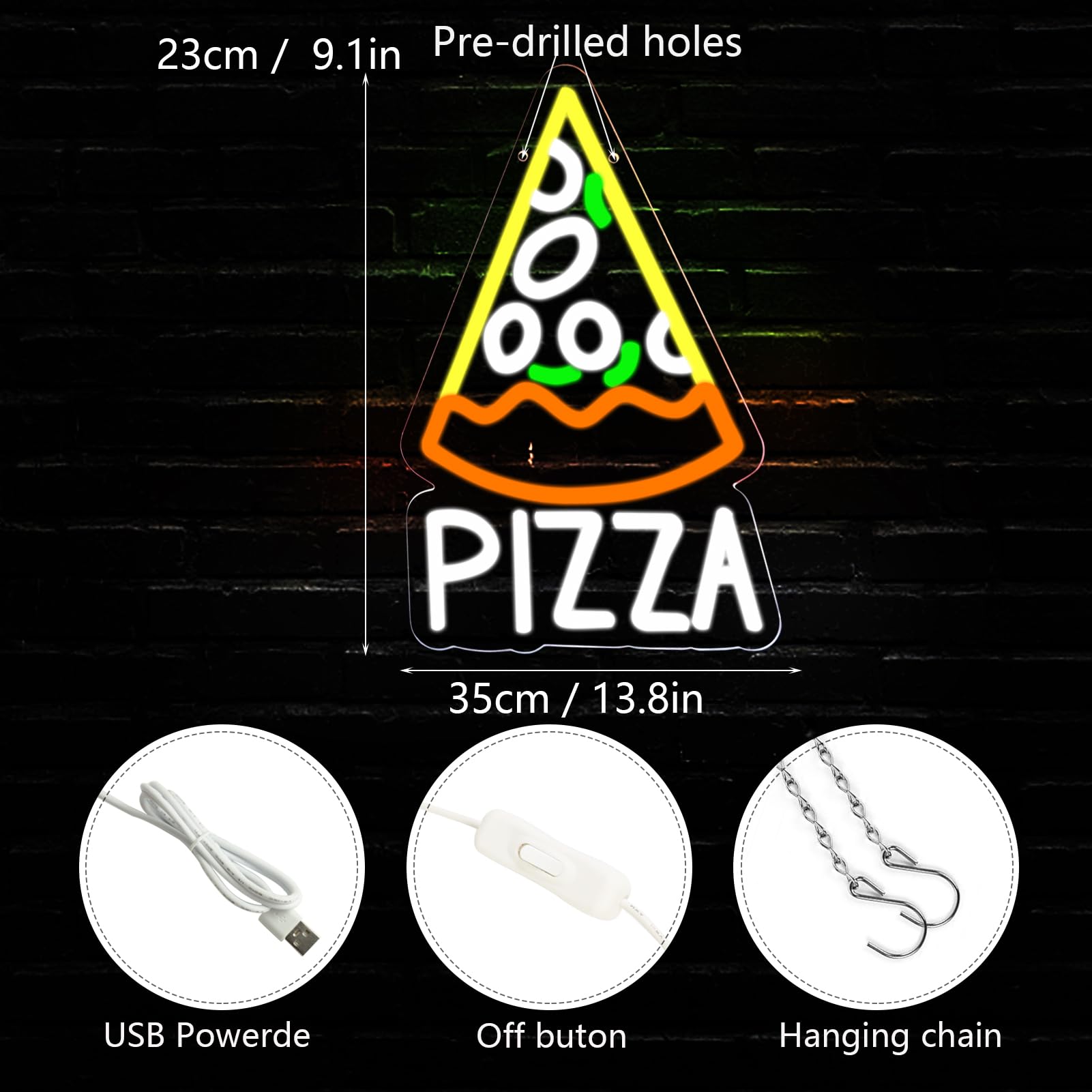 Pizza-neonbord voor Pizzeria B - Commercial Kitchen Store recensie en prijs