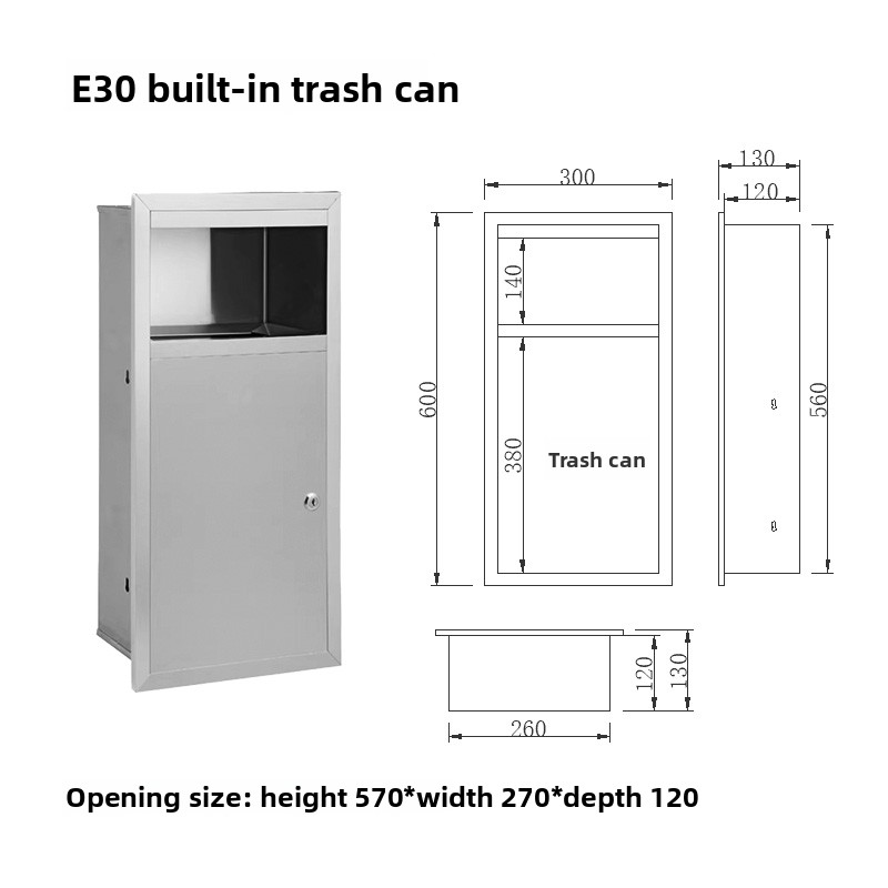 304 roestvrij staal zijkant op - Commercial Kitchen Garbage Can recensie en prijs