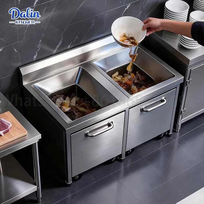 Commerciële RVS 304 uittrekbar - Commercial Kitchen Garbage Can recensie en prijs